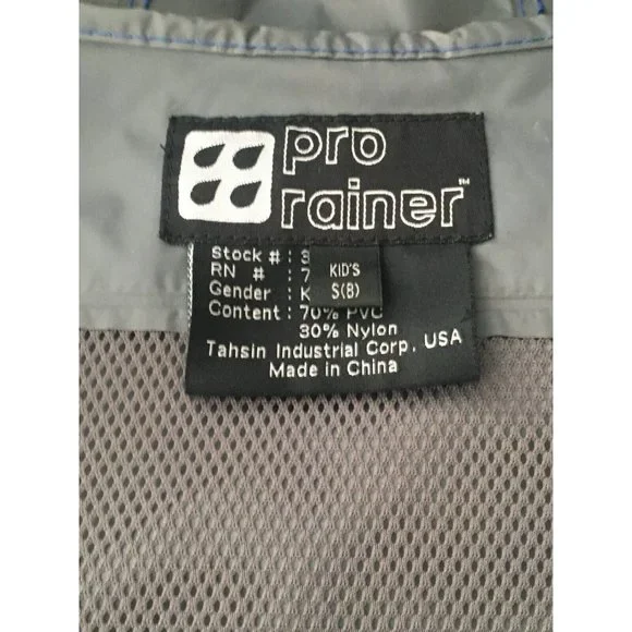 Pro Rainer Kids Raincoat Rain Jacket Blue Vent Fishing Boys Girls Kids Small 8 - Picture 9 of 11